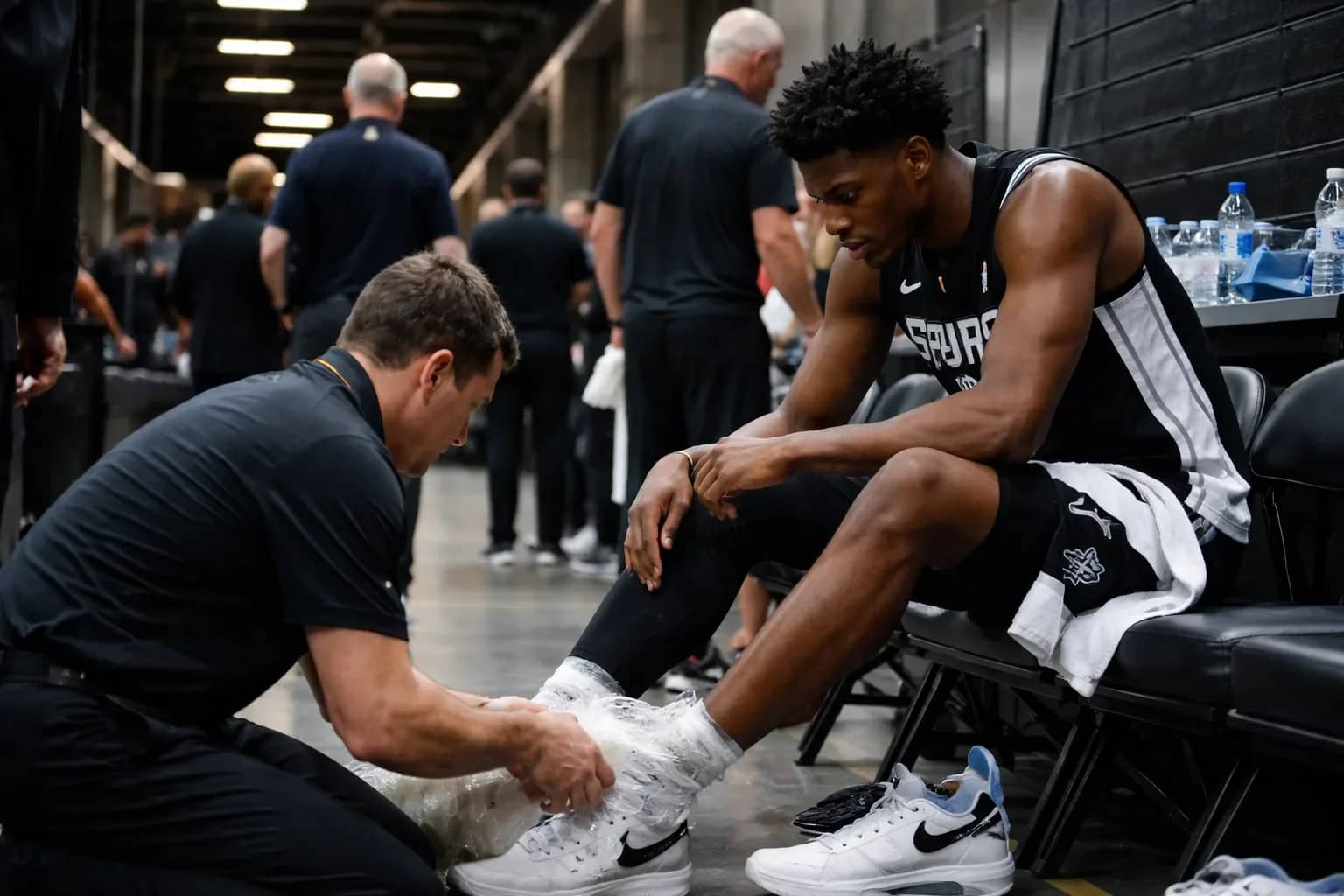San Antonio Spurs guard De'Aaron Fox on the court