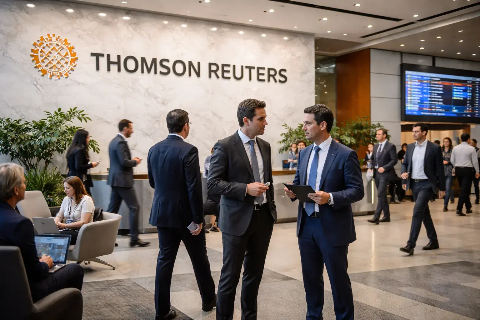 Thomson Reuters logo and financial data display