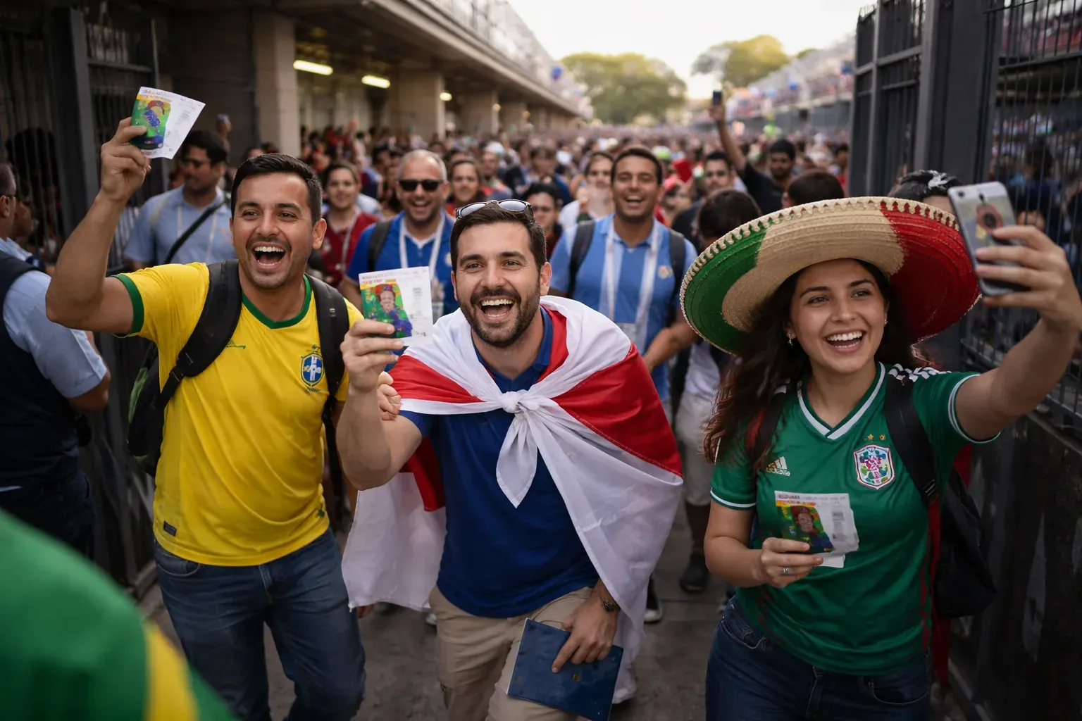 A soccer stadium prepared for a major international match.