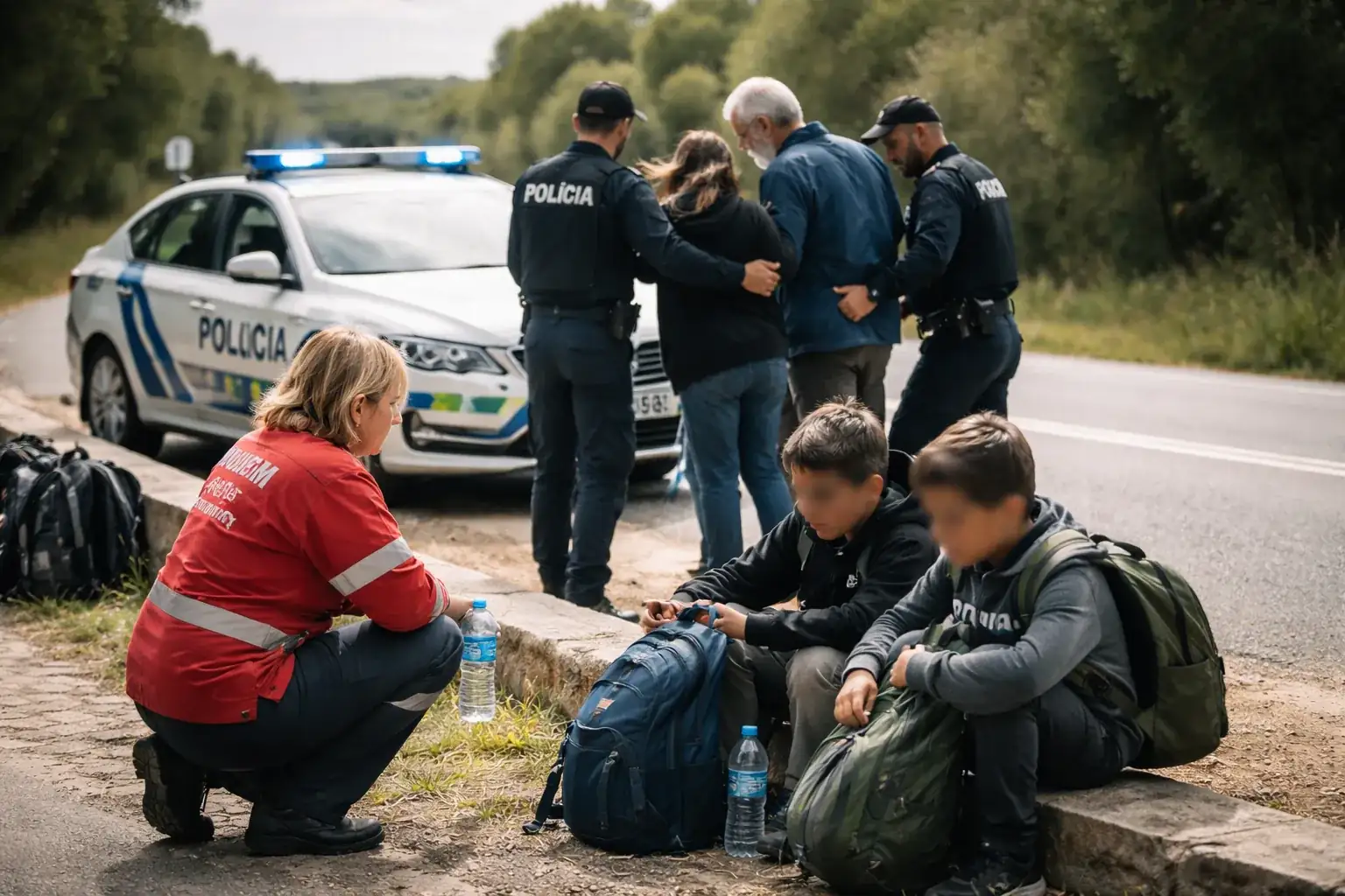 A road in southern Portugal where two French boys were discovered alone by a passing driver.