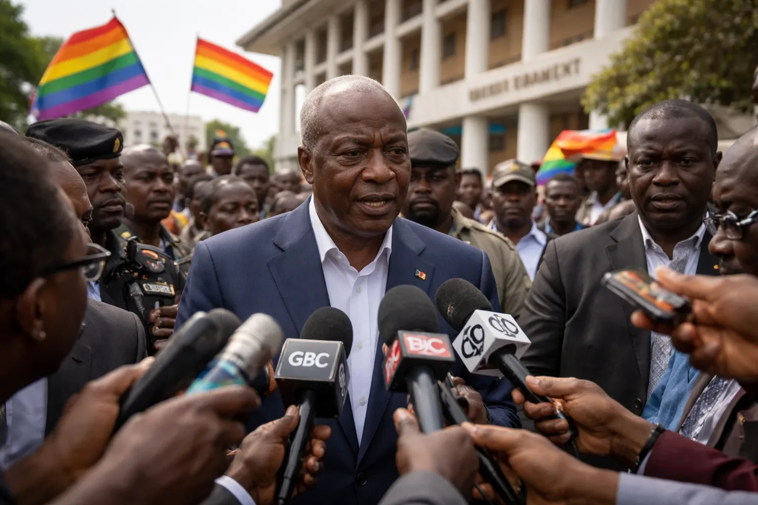 Ghanaian President John Mahama speaking regarding the scrutiny of the new anti-LGBTQ+ bill.