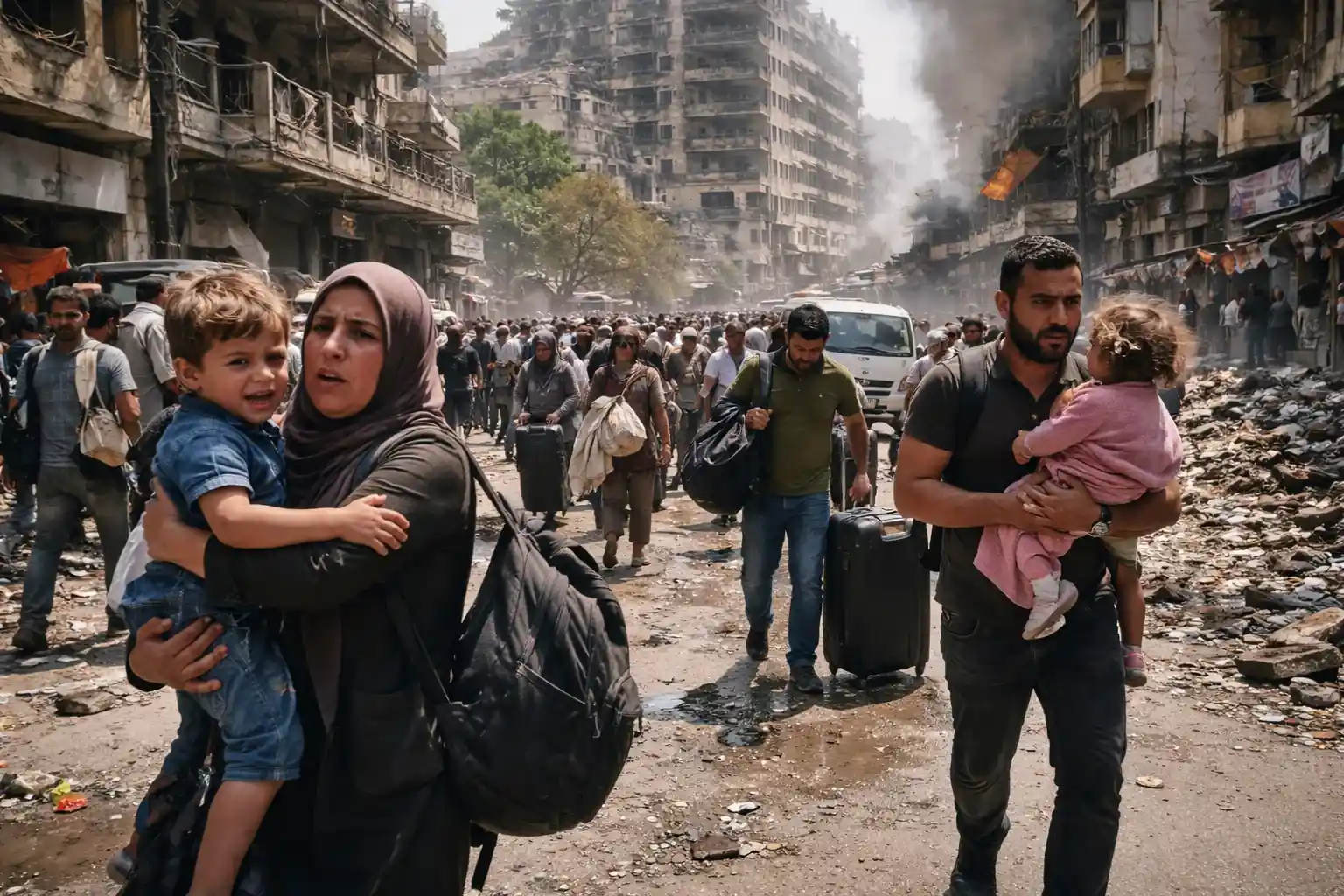 Smoke rises over the city of Tyre following Israeli air strikes and evacuation orders.