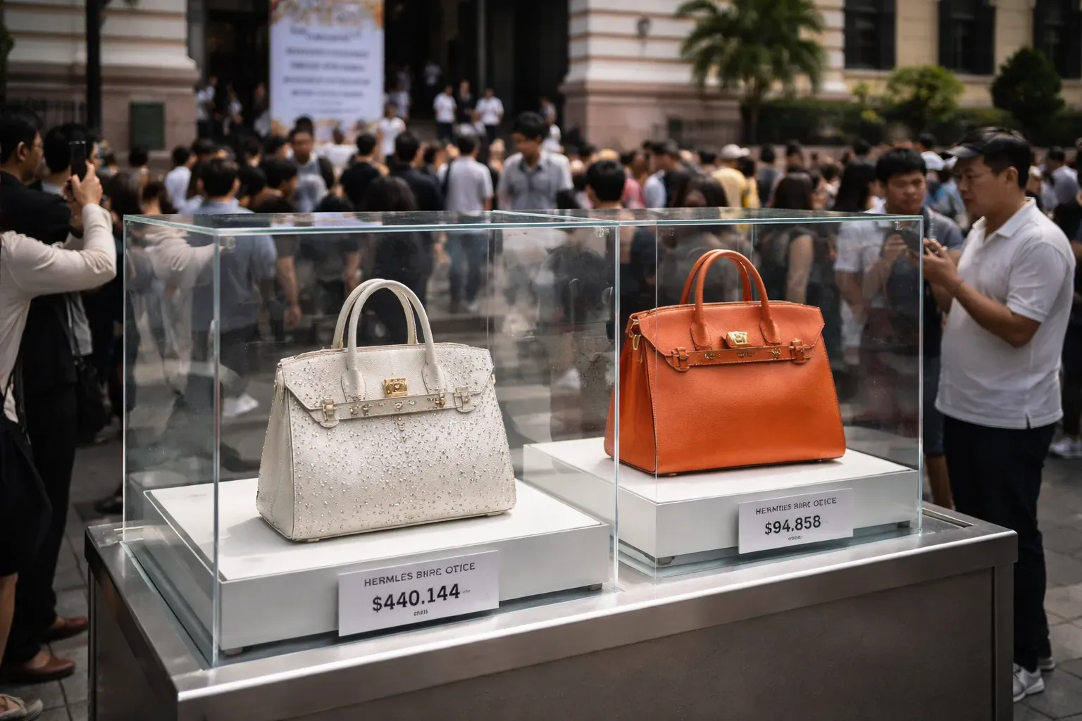 An exclusive Hermès Birkin bag similar to those auctioned by the Vietnamese government.