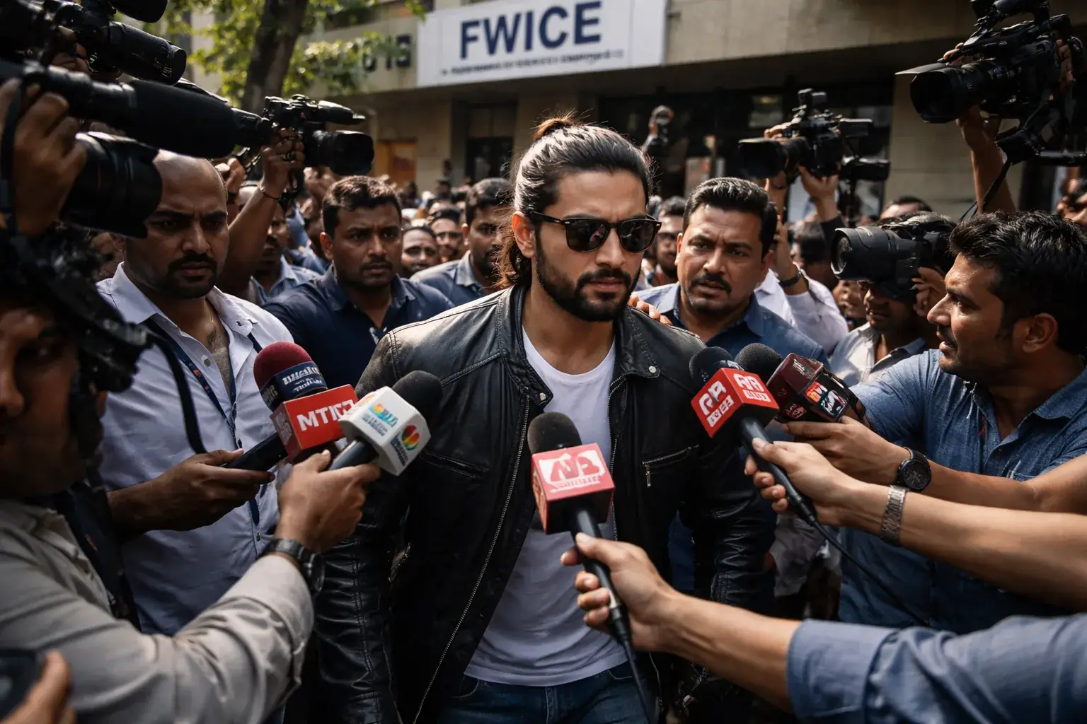 Bollywood actor Ranveer Singh at a press event.