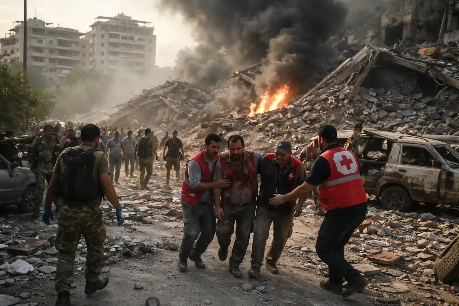 Smoke billows over Tyre in southern Lebanon following an Israeli military strike.