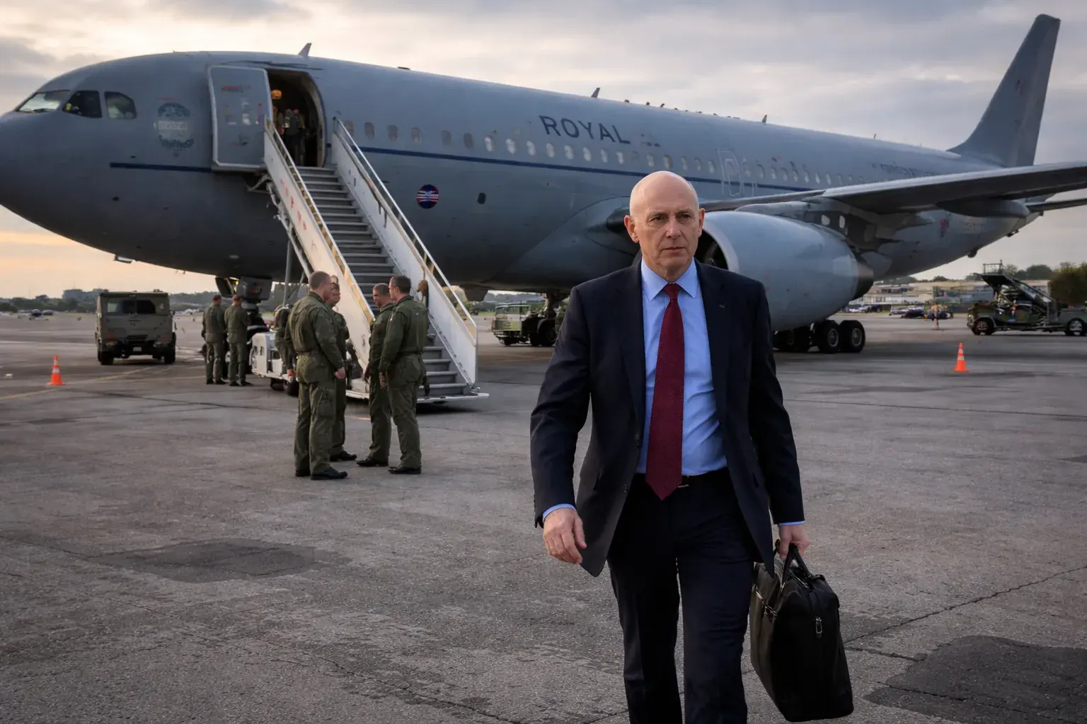UK Defence Secretary John Healey visiting British soldiers in Estonia