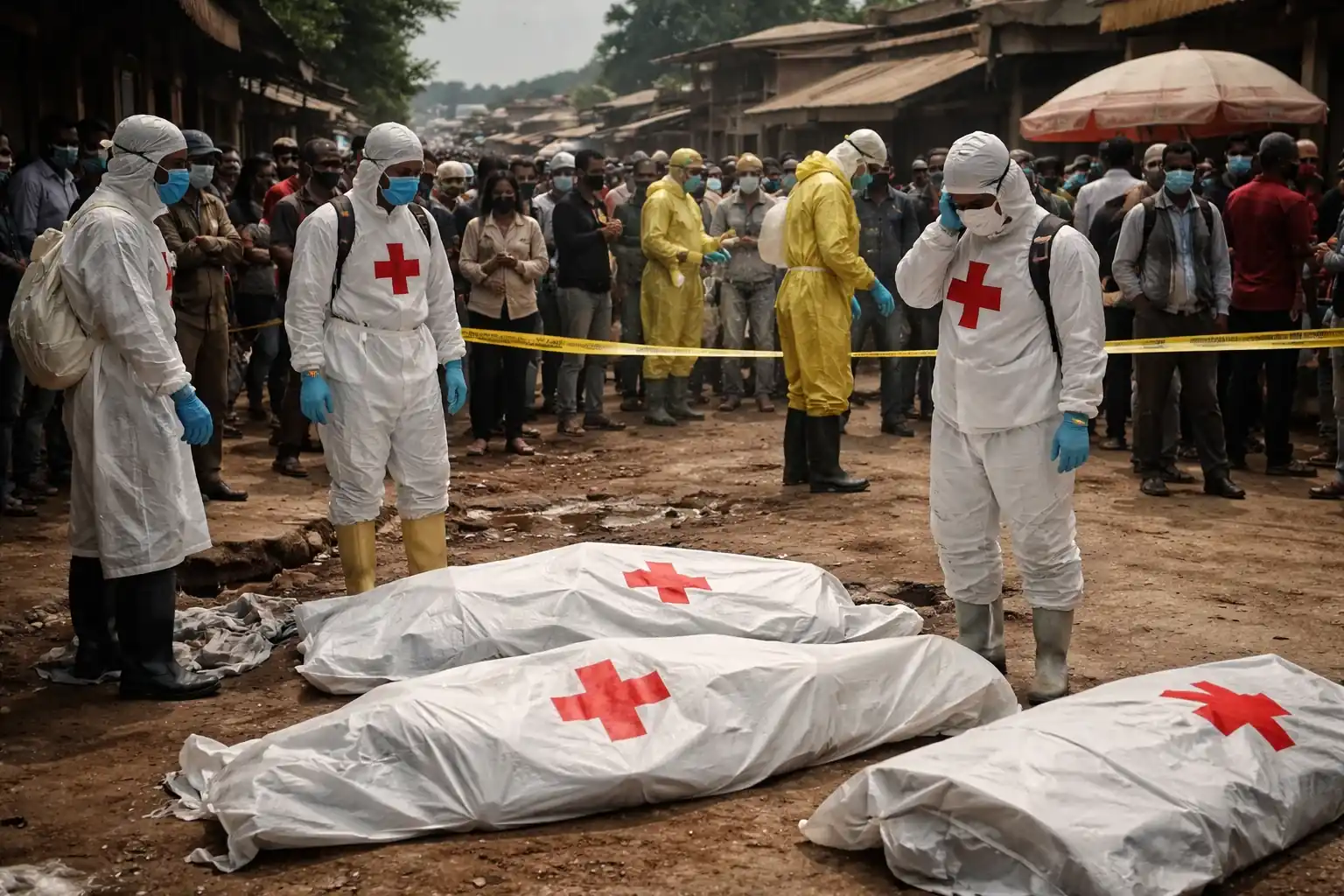 File photo of Red Cross volunteers in the Democratic Republic of Congo
